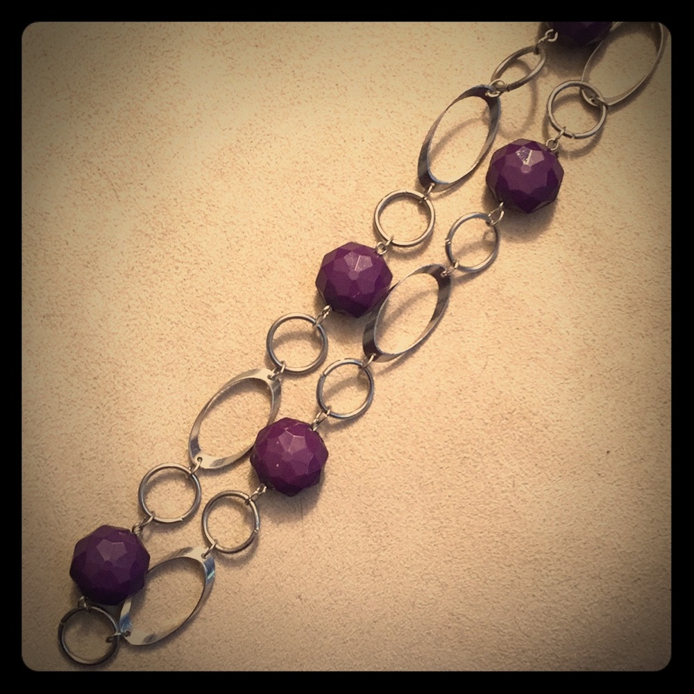 Purple and silver necklace